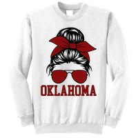 Oklahoma Ok Messy Bun Varsity Sports Sweatshirt