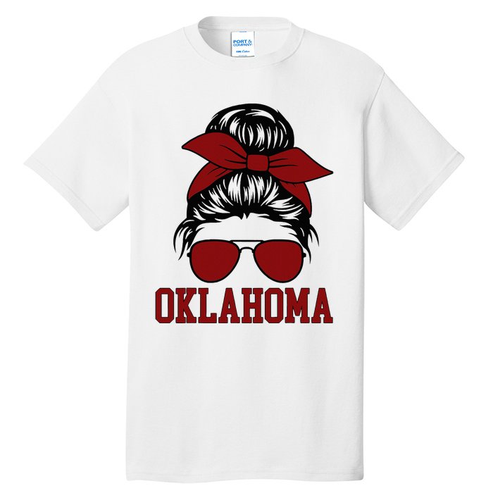 Oklahoma Ok Messy Bun Varsity Sports Tall T-Shirt