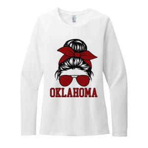 Oklahoma Ok Messy Bun Varsity Sports Womens CVC Long Sleeve Shirt