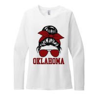 Oklahoma Ok Messy Bun Varsity Sports Womens CVC Long Sleeve Shirt