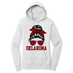 Oklahoma Ok Messy Bun Varsity Sports Women's Pullover Hoodie