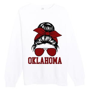 Oklahoma Ok Messy Bun Varsity Sports Premium Crewneck Sweatshirt