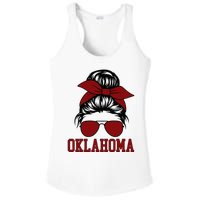 Oklahoma Ok Messy Bun Varsity Sports Ladies PosiCharge Competitor Racerback Tank