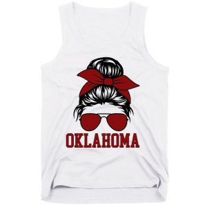 Oklahoma Ok Messy Bun Varsity Sports Tank Top