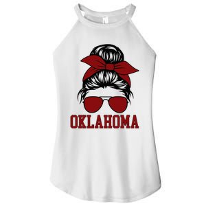 Oklahoma Ok Messy Bun Varsity Sports Women's Perfect Tri Rocker Tank