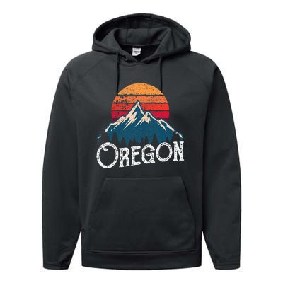 Oregon Or Mountains Outdoor Wildness Performance Fleece Hoodie