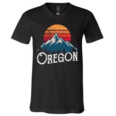 Oregon Or Mountains Outdoor Wildness V-Neck T-Shirt