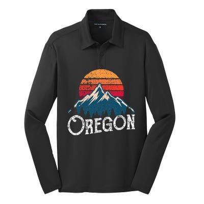 Oregon Or Mountains Outdoor Wildness Silk Touch Performance Long Sleeve Polo