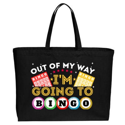 Out Of My Way IM Going To Bingo Lover Gambler Gambling Cotton Canvas Jumbo Tote