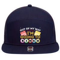 Out Of My Way IM Going To Bingo Lover Gambler Gambling 7 Panel Mesh Trucker Snapback Hat