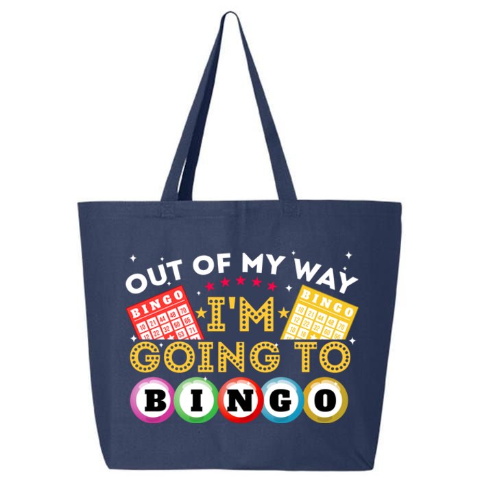 Out Of My Way IM Going To Bingo Lover Gambler Gambling 25L Jumbo Tote