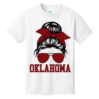 Oklahoma Ok Messy Bun Varsity Sports Kids T-Shirt