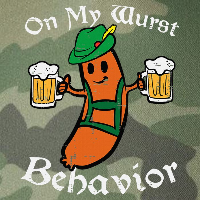 Oktoberfest On My Wurst Behavior Funny German Legacy Tie Dye Trucker Hat