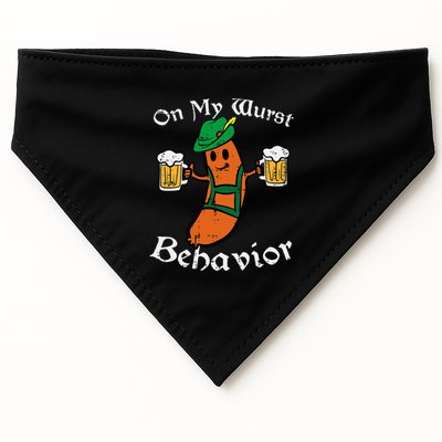 Oktoberfest On My Wurst Behavior Funny German USA-Made Doggie Bandana