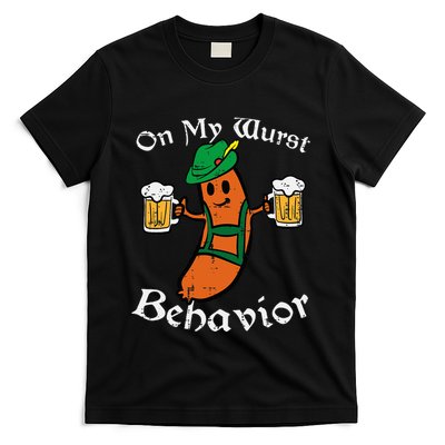 Oktoberfest On My Wurst Behavior Funny German T-Shirt