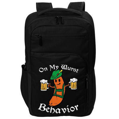 Oktoberfest On My Wurst Behavior Funny German Impact Tech Backpack