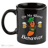 Oktoberfest On My Wurst Behavior Funny German 11oz C Handle Ceramic Mug