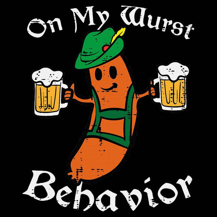 Oktoberfest On My Wurst Behavior Funny German Sustainable Beanie