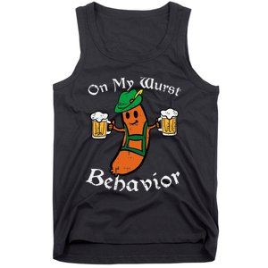 Oktoberfest On My Wurst Behavior Funny German Tank Top