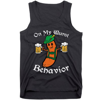 Oktoberfest On My Wurst Behavior Funny German Tank Top