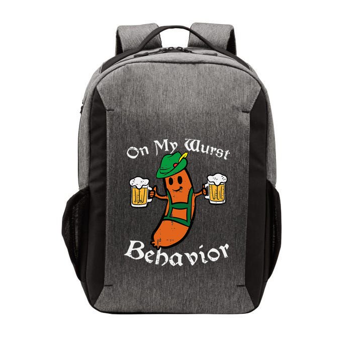 Oktoberfest On My Wurst Behavior Funny German Vector Backpack