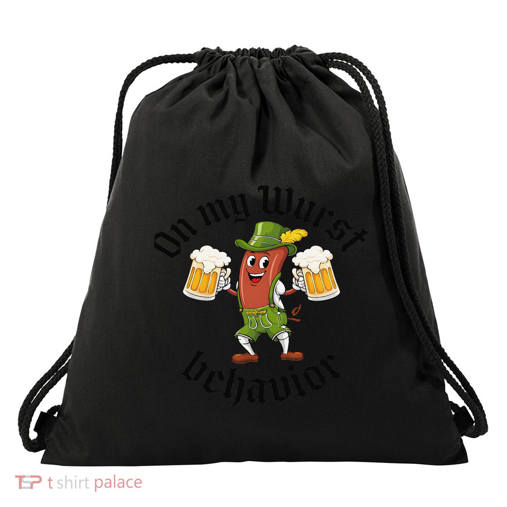 Oktoberfest On My Wurst Behavior Funny Gift Drawstring Bag