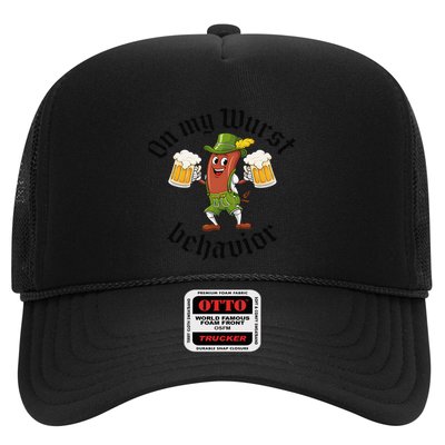 Oktoberfest On My Wurst Behavior Funny Gift Trucker Hat