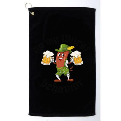Oktoberfest On My Wurst Behavior Funny Gift Golf Towel