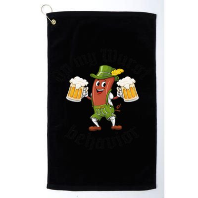 Oktoberfest On My Wurst Behavior Funny Gift Platinum Collection Golf Towel