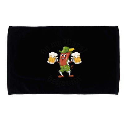Oktoberfest On My Wurst Behavior Funny Gift Microfiber Hand Towel
