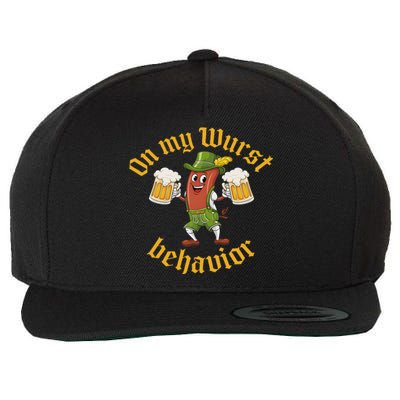 Oktoberfest On My Wurst Behavior Funny German Women Idea Wool Snapback Cap