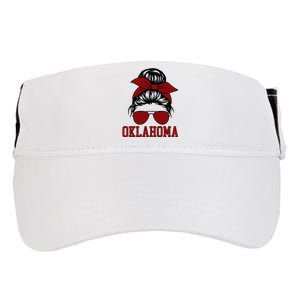 Oklahoma Ok Messy Bun Varsity Sports Adult Drive Performance Visor