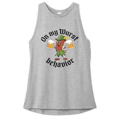 Oktoberfest On My Wurst Behavior Funny German Ladies PosiCharge Tri-Blend Wicking Tank