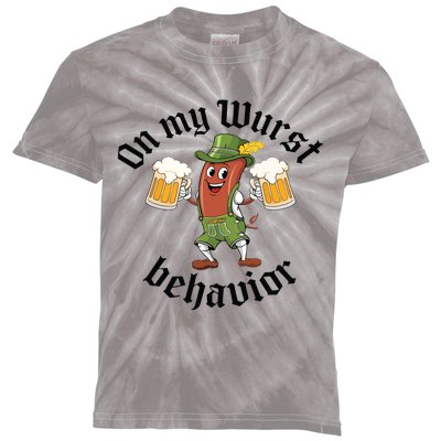 Oktoberfest On My Wurst Behavior Funny German Kids Tie-Dye T-Shirt