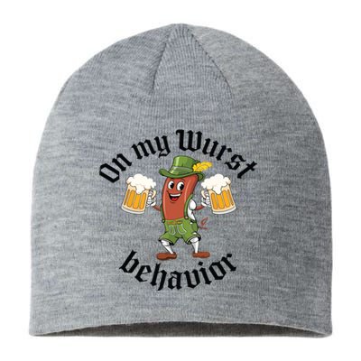 Oktoberfest On My Wurst Behavior Funny German Sustainable Beanie