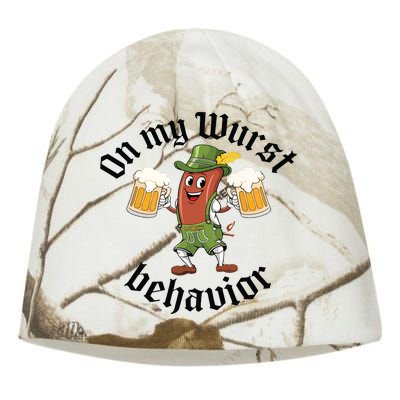 Oktoberfest On My Wurst Behavior Funny German Kati - Camo Knit Beanie