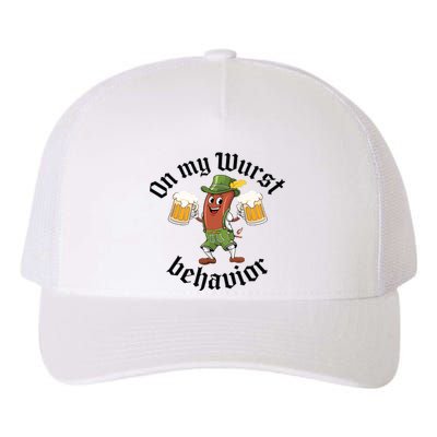 Oktoberfest On My Wurst Behavior Funny German Yupoong Adult 5-Panel Trucker Hat