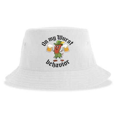 Oktoberfest On My Wurst Behavior Funny German Sustainable Bucket Hat