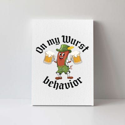 Oktoberfest On My Wurst Behavior Funny German Canvas