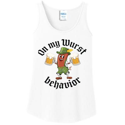 Oktoberfest On My Wurst Behavior Funny German Ladies Essential Tank