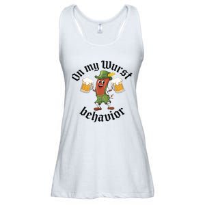 Oktoberfest On My Wurst Behavior Funny German Ladies Essential Flowy Tank