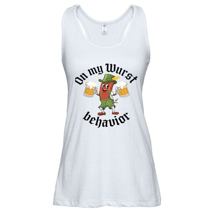 Oktoberfest On My Wurst Behavior Funny German Ladies Essential Flowy Tank