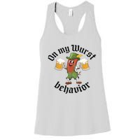 Oktoberfest On My Wurst Behavior Funny German Women's Racerback Tank