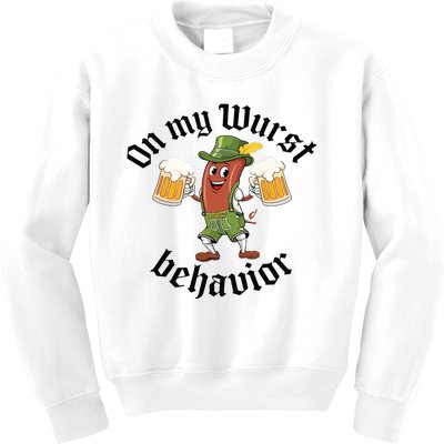 Oktoberfest On My Wurst Behavior Funny German Kids Sweatshirt