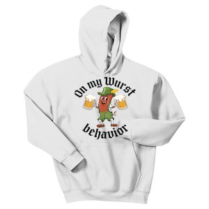 Oktoberfest On My Wurst Behavior Funny German Kids Hoodie