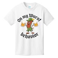 Oktoberfest On My Wurst Behavior Funny German Kids T-Shirt