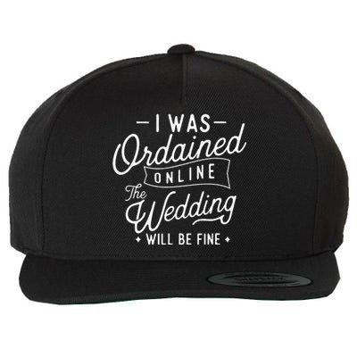 Online Ordained Minister Classic Fit Boat Neck Short Sleeve Black Wool Snapback Cap