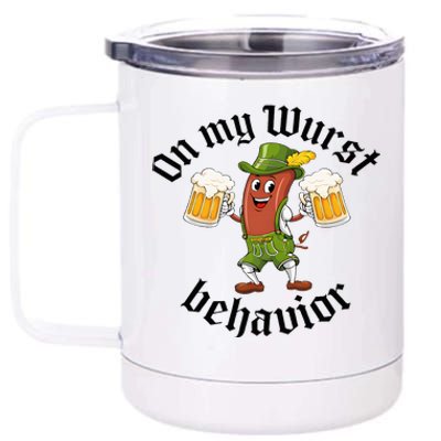 Oktoberfest On My Wurst Behavior 12 oz Stainless Steel Tumbler Cup