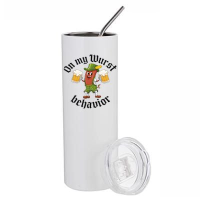 Oktoberfest On My Wurst Behavior Stainless Steel Tumbler