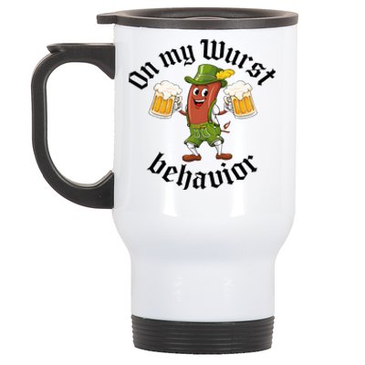 Oktoberfest On My Wurst Behavior Stainless Steel Travel Mug